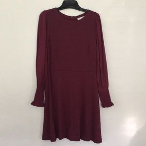 ** Maroon Long sleeve Loft Dress